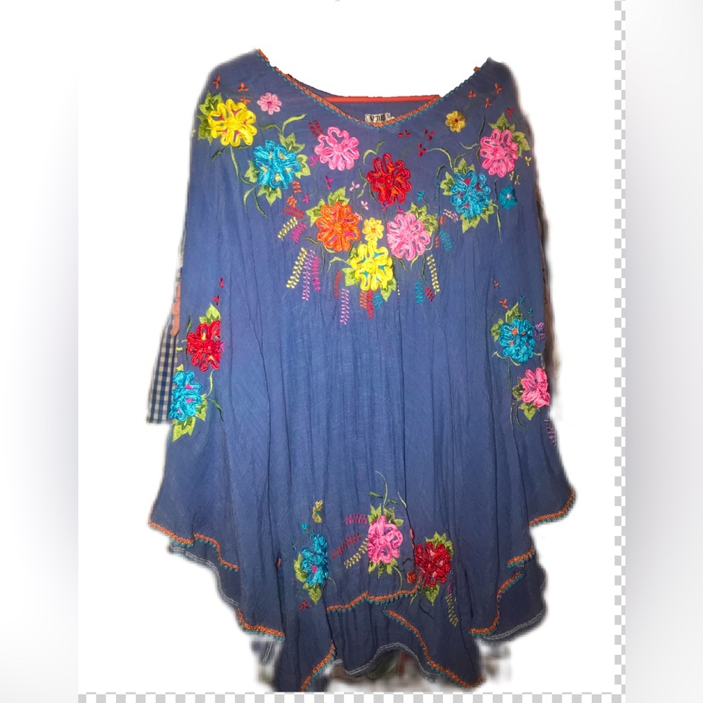 xSOLDx Xl Pong Embroidered Bell Sleeve Blouse